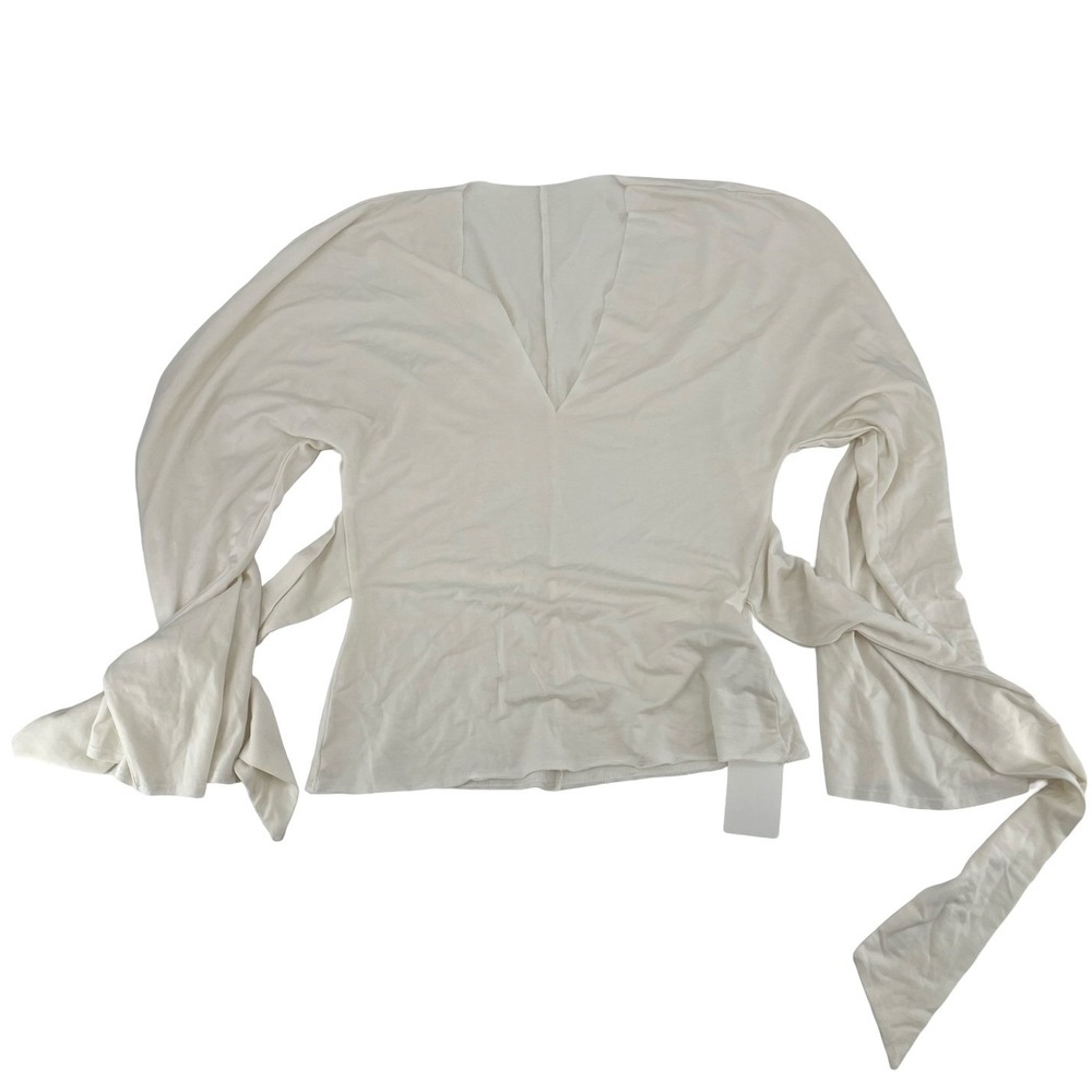 Reformation Women's Blouse Wrap Top Ivory Tencel Lyocell Small